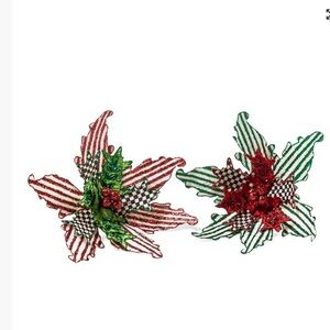 MacKenzie Child ￼ Granny Kitsch Poinsettia Clips, Set of 2 
Brand new with tags